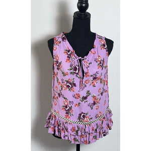 Altar'd State Women’s Top Pullover‎ Top (S) Purple Lilac Floral Y2K Top